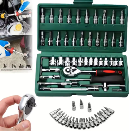 Car Accessories Workshop - Zestaw kluczy nasadowych 46 szt. 1/4