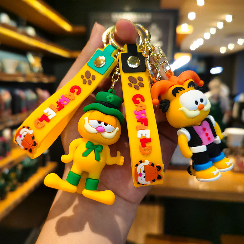 Car Accessories Wholesale - Kreatywny breloczek Garfield, kreskówkowa figurka samochodowa,