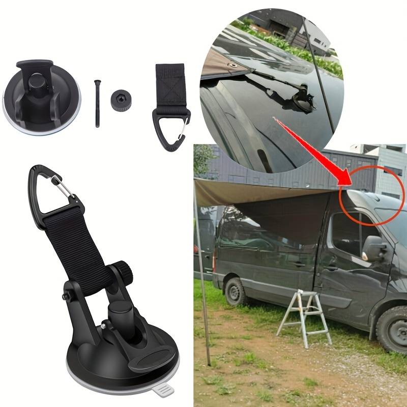 Car Accessories For Camping - 4 szt. Haki mocujące z przyssawką