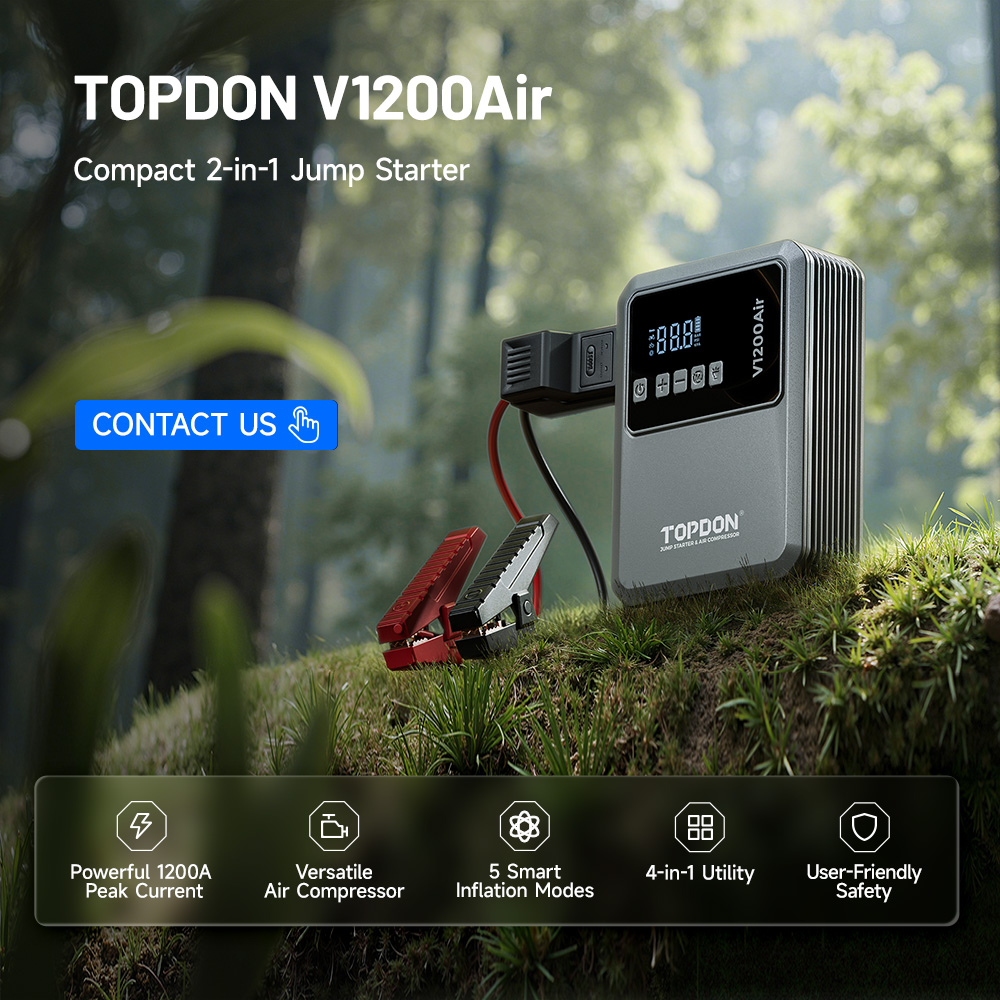 TOPDON V1200 Air 12V Rozruchow – Portable Jump Starter recenzja i cena