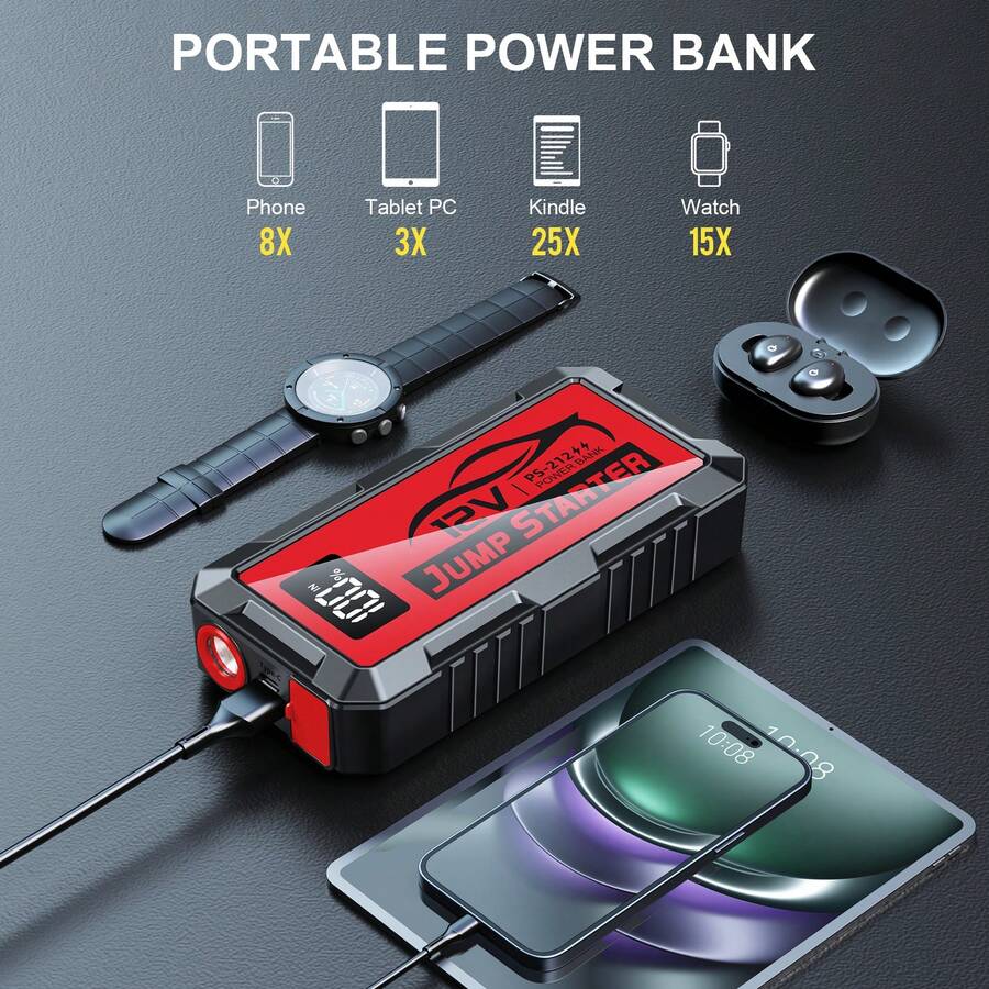 Rozrusznik samochodowy 8000A,  – Portable Jump Starter recenzja i cena